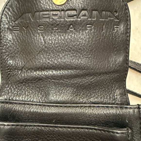 Americana by SHARIF Black Leather Crossbody Bag - Picture 4 of 9